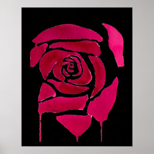 Affiches Rose abstraite gothique saignant Art original