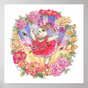 Affiches Rose d'impression Ballerina Bunny