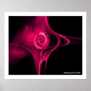 Affiches ROSE FRACTAL, fuchsia rose