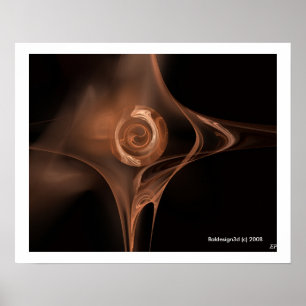 Affiches ROSE FRACTAL ,marron