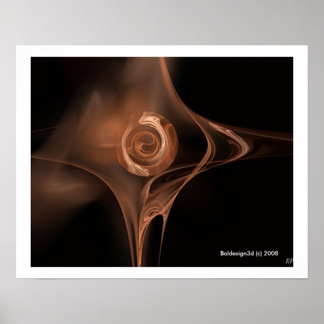 Affiches ROSE FRACTAL ,marron (Devant)