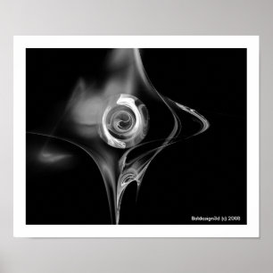 Affiches ROSE FRACTAL, noir et blanc