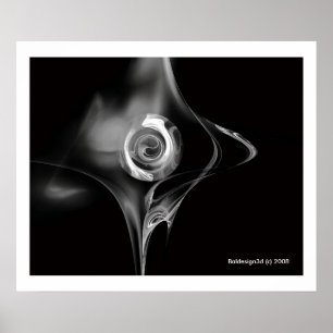 Affiches ROSE FRACTALE, noir et blanc