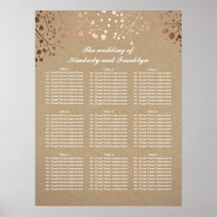 Affiches Rose Gold Baby's Breath Mariage Seating Chart