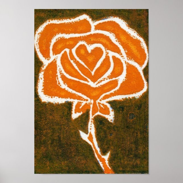 Affiches Rose Heart Art Imprimer (Devant)