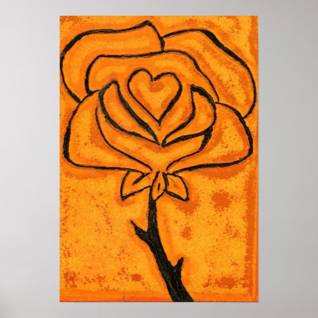 Affiches Rose Heart Art Imprimer (Devant)