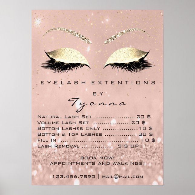 Affiches Rose Or Eyes Skinny Prix (Devant)