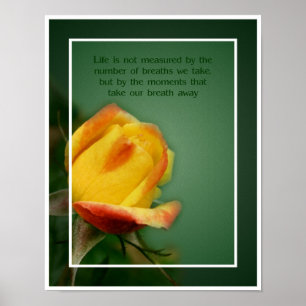 Affiches Rosebud Jaune Attitude Vie Citation Inspiration