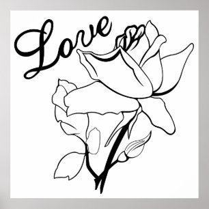 Affiches Roses Cœur d'Amour Saint-Valentin Journee Douce