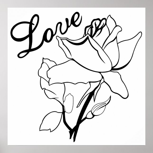 Affiches Roses Cœur d'Amour Saint-Valentin Journee Douce (Devant)