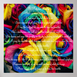 Affiches Roses de couleur avec poème