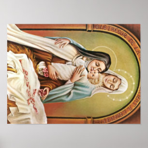 Affiches Roses de Jésus Manger de bébé de Mary de mère 
