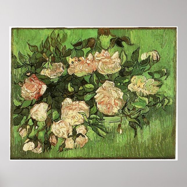 Affiches Roses roses, Vam Gogh, 1890 (Devant)