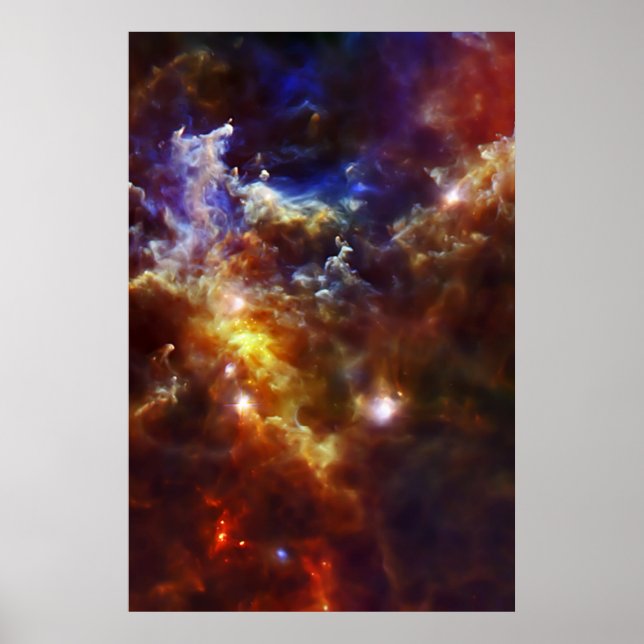 Affiches Rosette Nebula et la crèche stellaire (Devant)