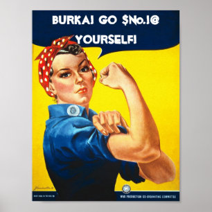 Affiches Rossi que le Riviter dit non à Burka