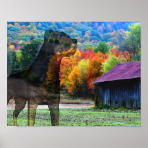 Affiches Rottweiler Chien Tabac Grange Imaginaire Art