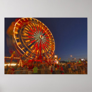Affiches Roue de Ferris au crépuscule dans le Montana du No