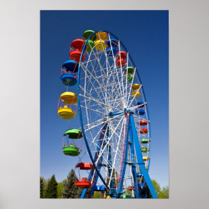 Affiches Roue de Ferris colorée par arc-en-ciel