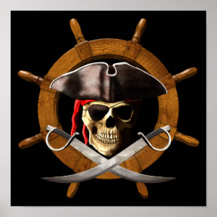 Affiches Roue de pirate de jolly roger