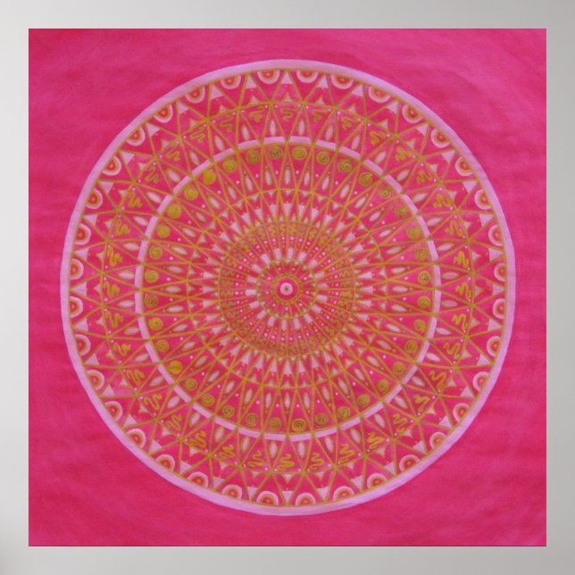 Affiches Roue d'or Mandala (Devant)