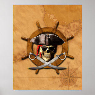 Affiches Roue jolly roger pirate