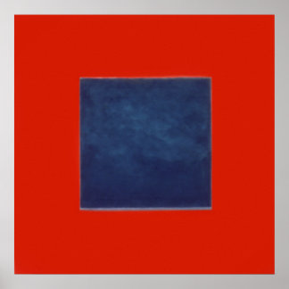 Affiches rouge, bleu sur gris