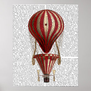 Affiches Rouge chaud à gradins d'impression de ballon à air