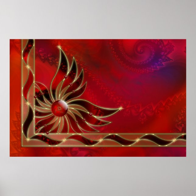 Affiches Rouge comme flamme imprimé (Devant)
