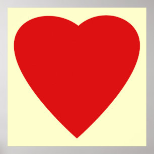 Affiches Rouge et Crème Love Coeur Design.