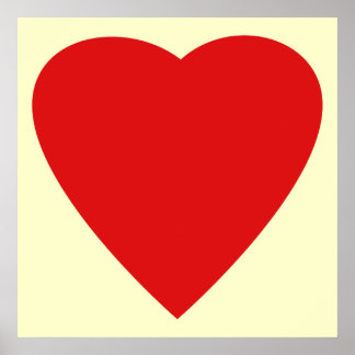 Affiches Rouge et Crème Love Coeur Design.