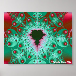 Affiches Rouge et vert Mandelbrot