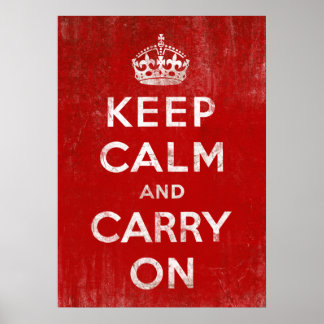 Affiches Rouge vintage Garder le calme et continuer