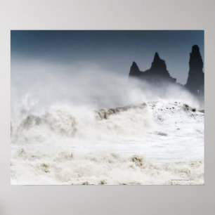 Affiches Rough Seas, Vik i Myrdal, Islande