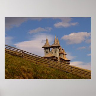 Affiches Roumanie, Moldavie, église orthodoxe en bois