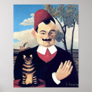 Affiches Rousseau - Portrait de Pierre Loti Homme au Chat