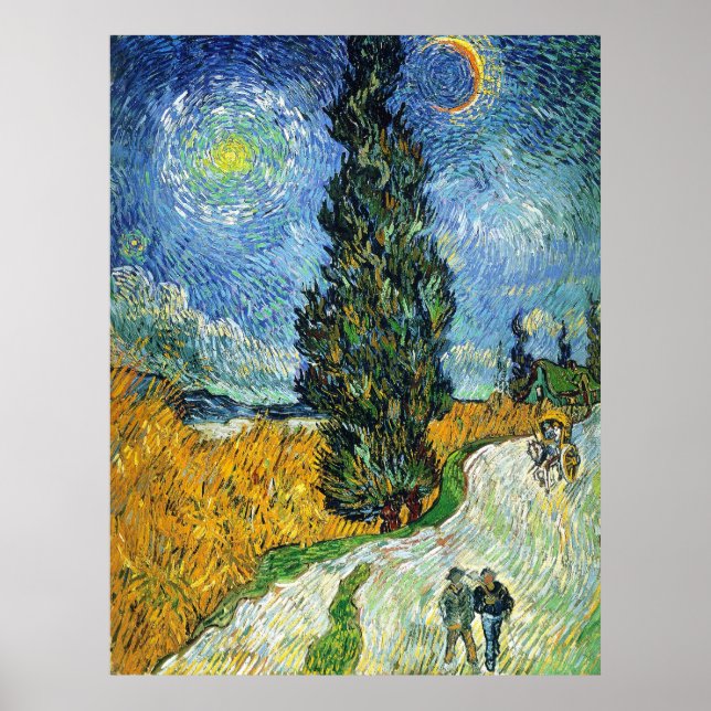 Affiches Route avec Cyprès (van Gogh) (Devant)