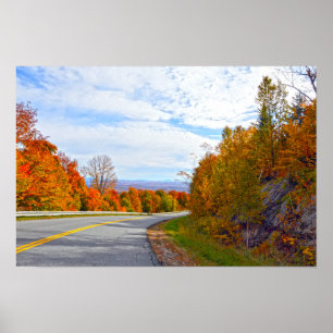 Affiches Route de montagne au Vermont, Automne