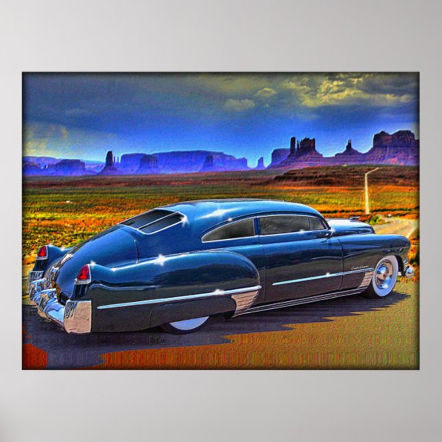 Affiches route qui défile un ciel peint (Devant)