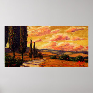 Affiches Route Toscane Cypress