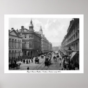 Affiches Royal Avenue Belfast, Irlande du Nord, début des a