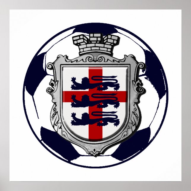 Affiches Royal England Soccer ballon Angleterre Drapeaux du (Devant)