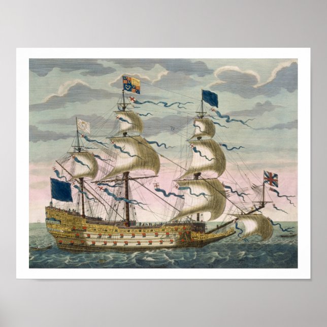 Affiches Royal (navire phare) de la flotte anglaise, (Devant)