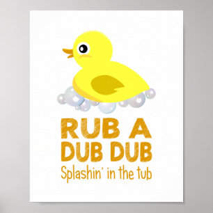 Affiches Rub A Dub En Caoutchouc Canard Enfants Salle de ba