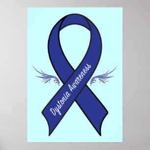 Affiches Ruban de conscience de dystonie avec des ailes