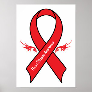 Affiches Ruban de conscience de maladie cardiaque avec des