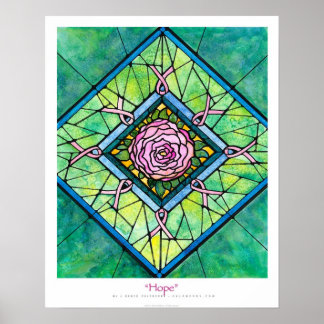 Affiches Ruban rose "Hope" Ekleberry Fine Art