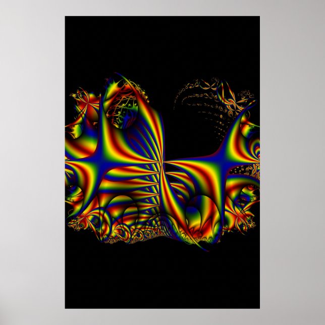 Affiches Rubans | Arc-en-ciel Fractal Art (Devant)