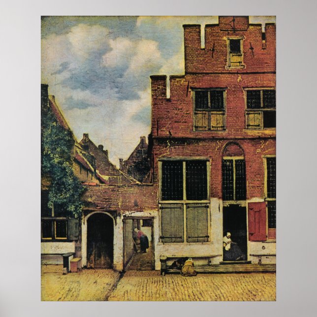 Affiches Rue de Johannes Vermeer à Delft (vers 1660) (Devant)