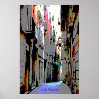 Affiches rue européenne psychédélique Imprimer