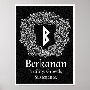 Affiches Rune Berkanan /Fertilité / Version noire
